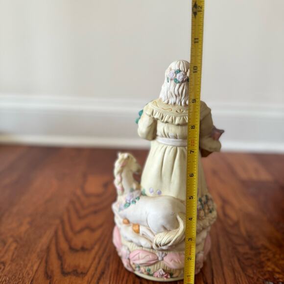 Victorian Santa Musical Figure Plays White Christmas Horse Floral Vintage - Picture 14 of 16